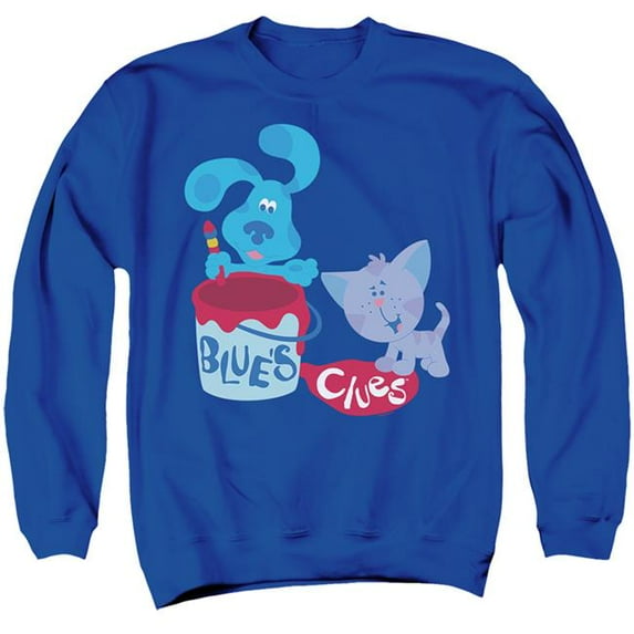 Trevco NICK391-AS-1 Blues Clues Classic & Paint It-Adult Crewneck Sweatshirt, Royal Blue - Small