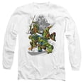 thumbnail image 1 of Trevco NICK461-AL-4 Teenage Mutant Ninja Turtles & Shredder & Turtles Comic Long Sleeve Adult 18-1 T-Shirt, White - Extra Large, 1 of 1