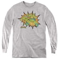 thumbnail image 1 of Trevco NICK463-YL-2 Teenage Mutant Ninja Turtles & Funny Face Turtles-Youth Long Sleeve T-Shirt, Athletic Heather - Medium, 1 of 1