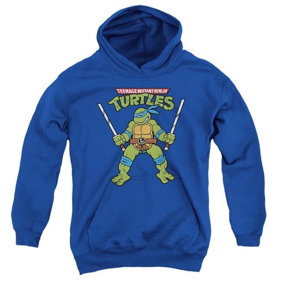 Trevco NICK466-YFTH-4 Teenage Mutant Ninja Turtles & Retro Leo-Youth Pull-Over Hoodie, Royal Blue - Extra Large