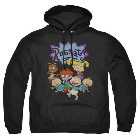 Trevco NICK529-AFTH-4 Rugrats & Rugrats Group-Adult Pull-Over Hoodie, Black - Extra Large