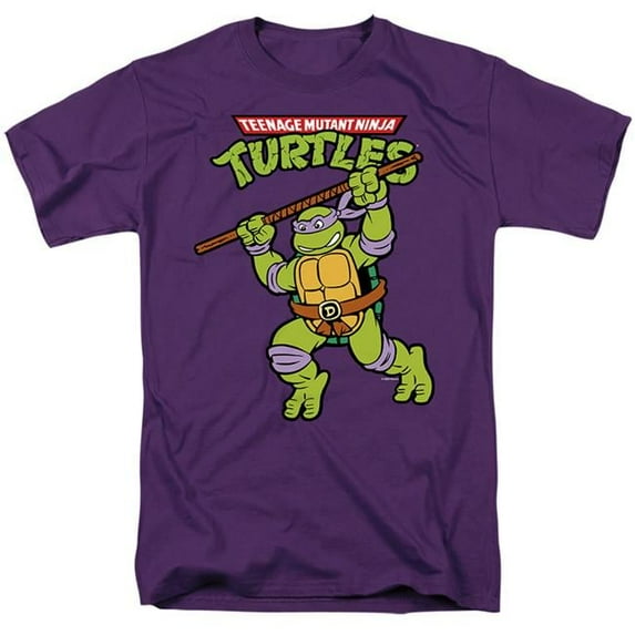 Trevco NICK581-AT-1 Teenage Mutant Ninja Turtles & Donnie Solo Short Sleeve Adult 18-1 T-Shirt, Purple - Small