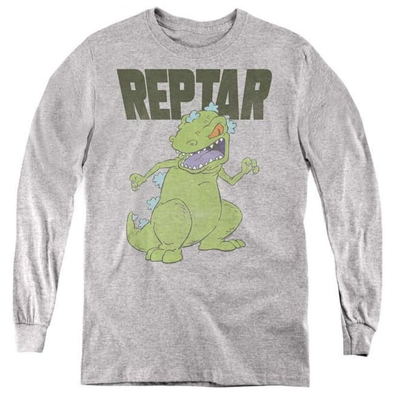 Trevco NICK768-YL-3 Rugrats & Reptar Big-Youth Long Sleeve T-Shirt, Athletic Heather - Large