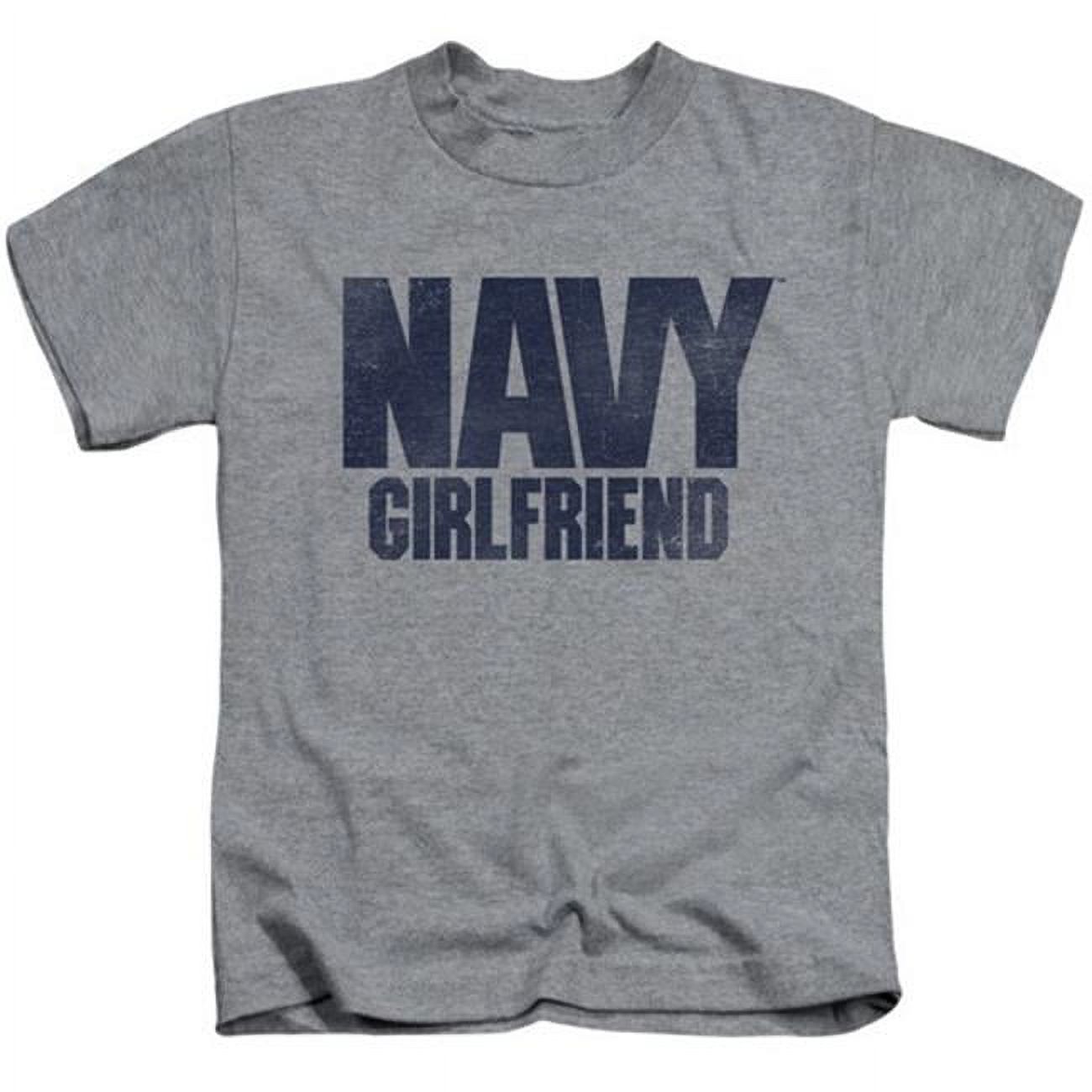 Trevco Navy-Girlfriend Short Sleeve Juvenile 18-1 Tee- Athletic Heather - Medium 5-6 - image 1 of 1