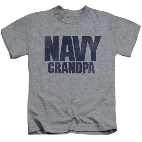 Trevco Navy-Grandpa Short Sleeve Juvenile 18-1 Tee- Athletic Heather - Medium 5-6