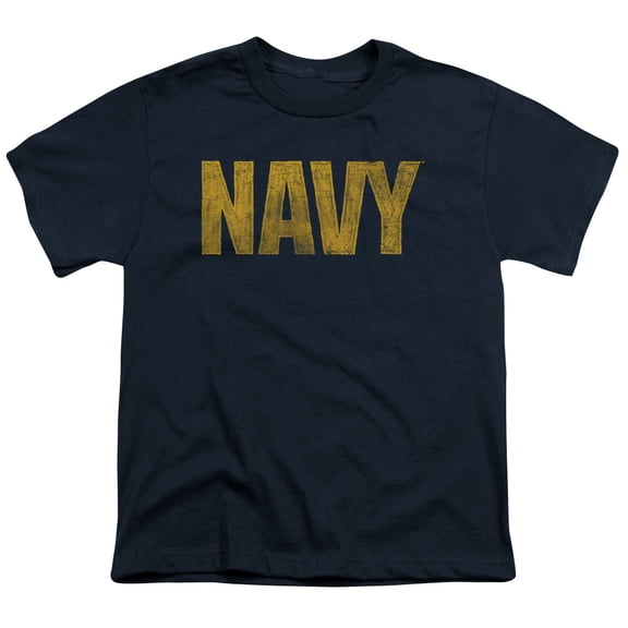 Trevco Navy-Logo Short Sleeve Youth 18-1 Tee- Navy - Medium