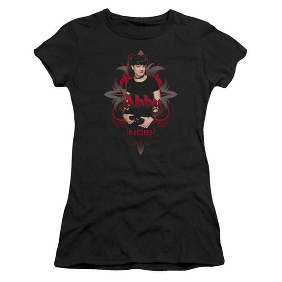 Trevco Ncis-Abby Gothic - Short Sleeve Junior Sheer Tee - Black- Large