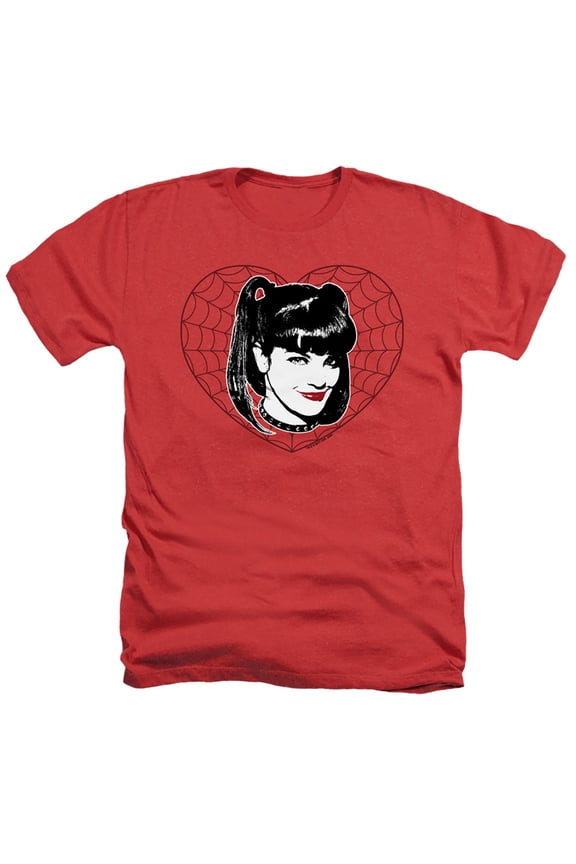 Ncis-Abby Heart - Adult Heather Tee - Red- Small