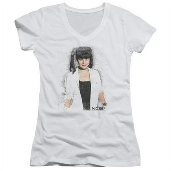 Trevco Ncis-Abby Skulls - Junior V-Neck Tee - White- Extra Large