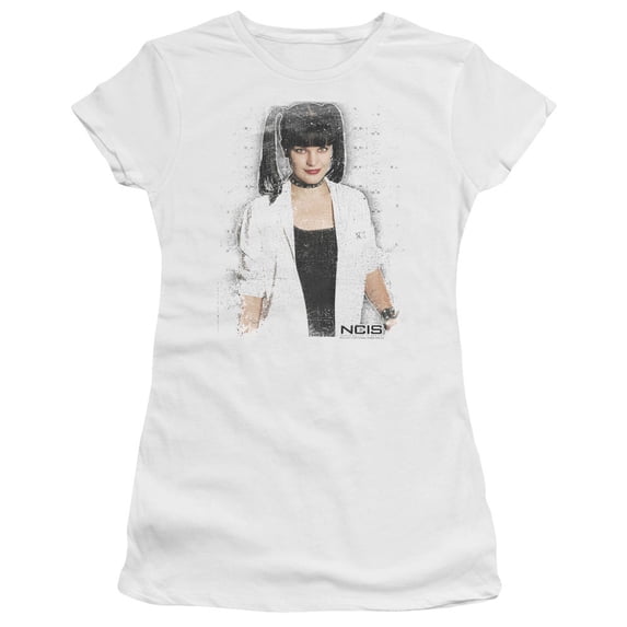 Trevco Ncis-Abby Skulls - Short Sleeve Junior Sheer Tee - White- 2X