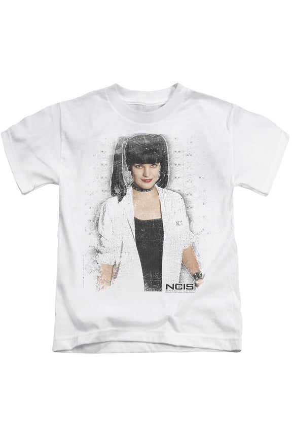 Ncis-Abby Skulls - Short Sleeve Juvenile 18-1 Tee - White- Medium 5-6
