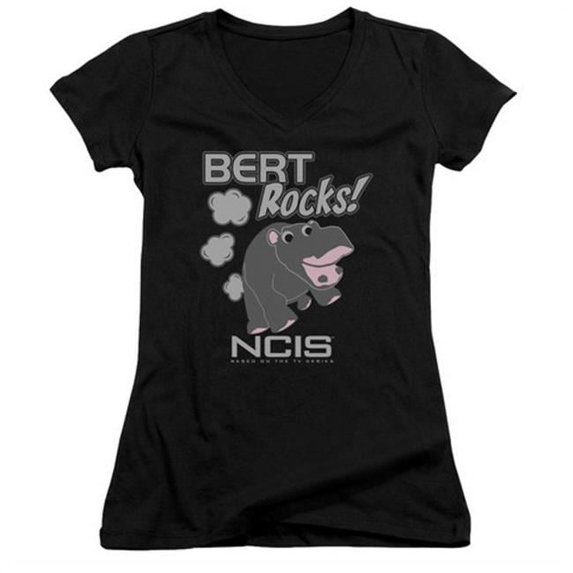 Trevco Ncis-Bert Rocks - Junior V-Neck Tee - Black, 2X