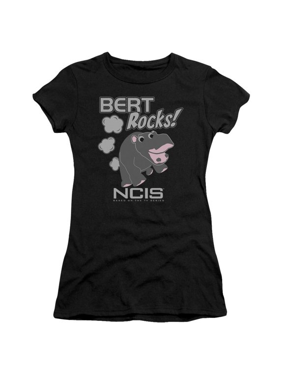 Trevco Ncis-Bert Rocks - Short Sleeve Junior Sheer Tee - Black- Large