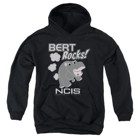Trevco Ncis-Bert Rocks - Youth Pull-Over Hoodie - Black- Large