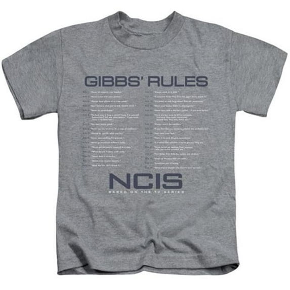 Trevco Ncis-Gibbs Rules - Short Sleeve Juvenile 18-1 Tee - Athletic Heather- Small 4
