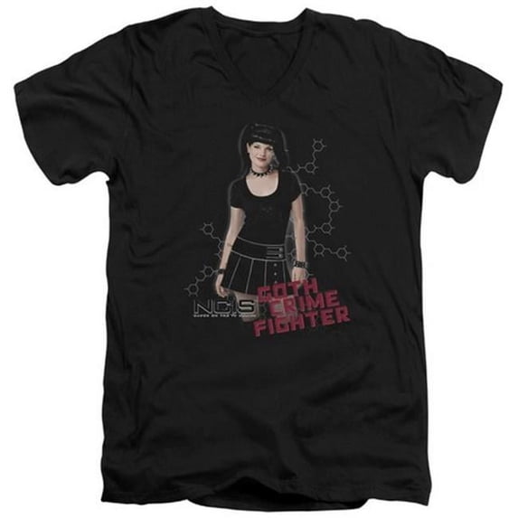 Trevco Ncis-Goth Crime Fighter - Short Sleeve Adult 30-1 V-Neck Tee - Black- Medium