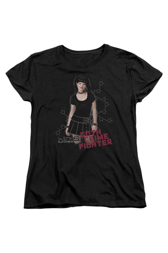 Ncis-Goth Crime Fighter - Short Sleeve Womens Tee - Black- 2X