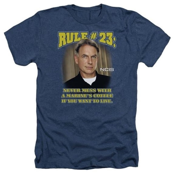 Trevco Ncis-Rule 23 - Adult Heather Tee - Navy- Medium