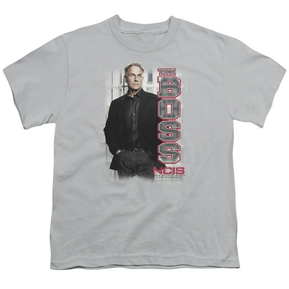 Trevco Ncis-The Boss - Short Sleeve Youth 18-1 Tee - Silver- Large