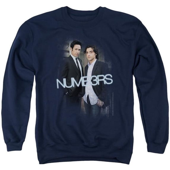 Trevco Numb3Rs & Don Charlie Adult Cotton & Polyster Crewneck Sweatshirt, Navy - Extra Large