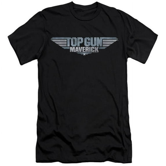 Trevco PAR804-PSF-4 Top Gun-Maverick & Maverick Logo-HBO Short Sleeve Adult 30-1 T-Shirt, Black - Extra Large