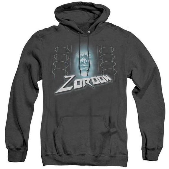 Trevco PWR144-AHH-6 Power Rangers & Zordon Adult Heather Hoodie, Black - 3X