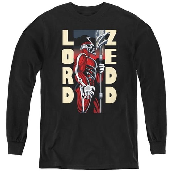 Trevco PWR200-YL-2 Power Rangers & Zedd Deco Youth Long Sleeve Tee Shirt, Black - Medium