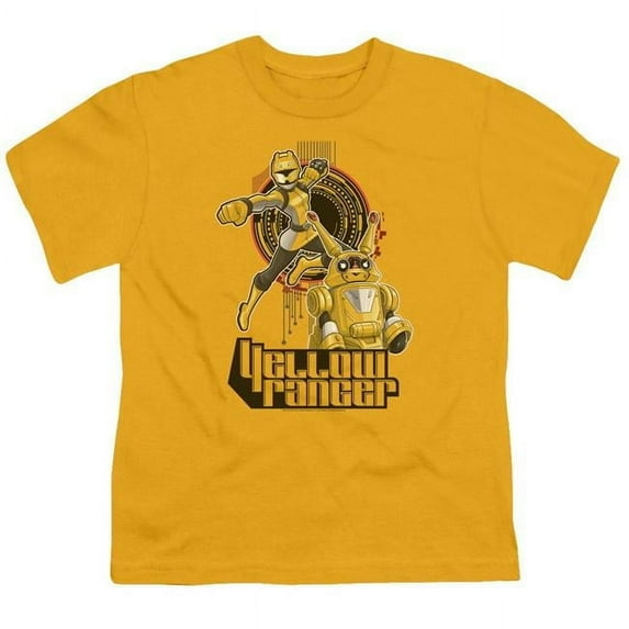 Trevco PWR2403-YT-2 Power Rangers & Yellow Ranger Print Youth Long Sleeve T-Shirt, Gold - Medium