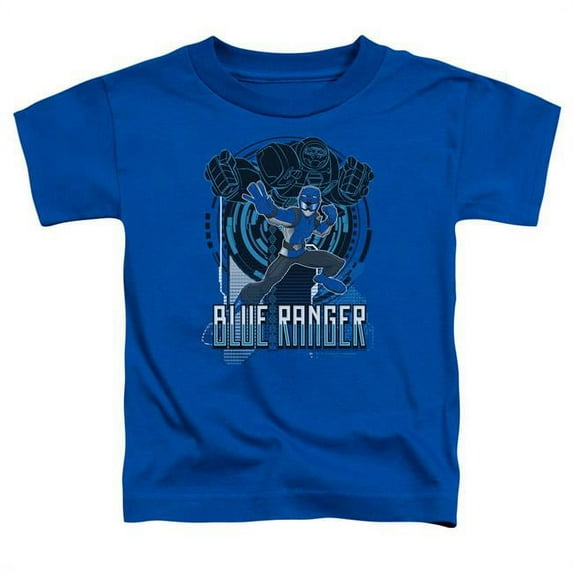 Trevco PWR2404-TT-2 Power Rangers & Blue Ranger Print Toddler Short Sleeve T-Shirt, Royal Blue - Medium 3T