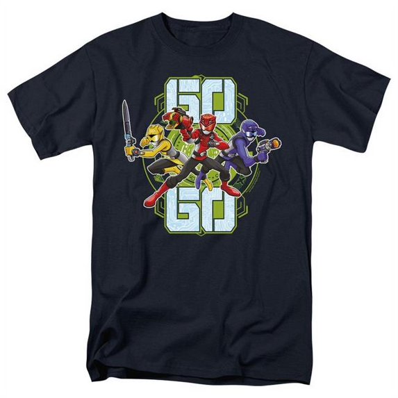 Trevco PWR2405-AT-8 Power Rangers & Go Go Print Adult Regular Fit Short Sleeve T-Shirt, Navy - 5X