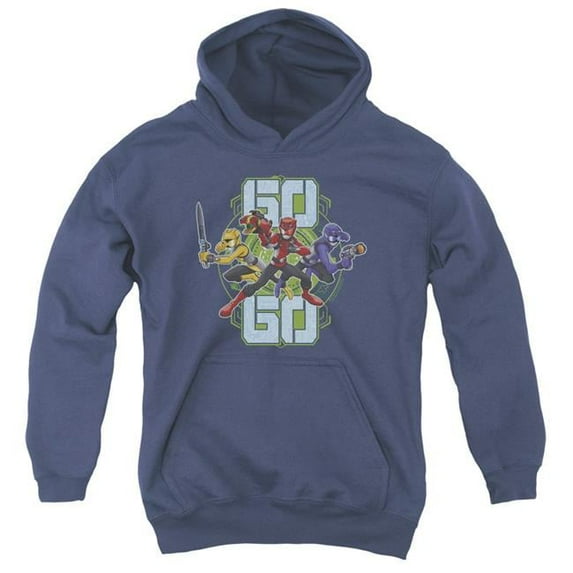 Trevco PWR2405-YFTH-1 Power Rangers & Go Go Print Youth Hooded Sweatshirt, Navy - Small