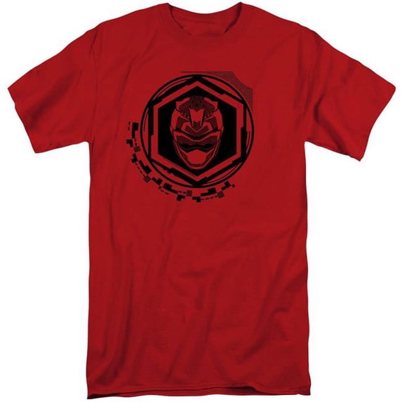 Trevco PWR2410-ATT-4 Power Rangers & Red Ranger Print Adult Tall Fit Short Sleeve T-Shirt, Red - Extra Large