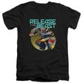 thumbnail image 1 of Trevco  PWR2414-AV-3 Power Rangers & Beast Release Print Adult Slim Fit V-Neck T-Shirt, Black - Large, 1 of 1
