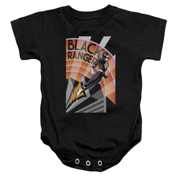 Trevco Power Rangers-Black Ranger Deco Infant Snapsuit- Black - XL 24 Months