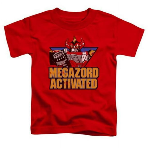 Trevco Power Rangers-Megazord Activated Short Sleeve Toddler Tee- Red - Large 4T