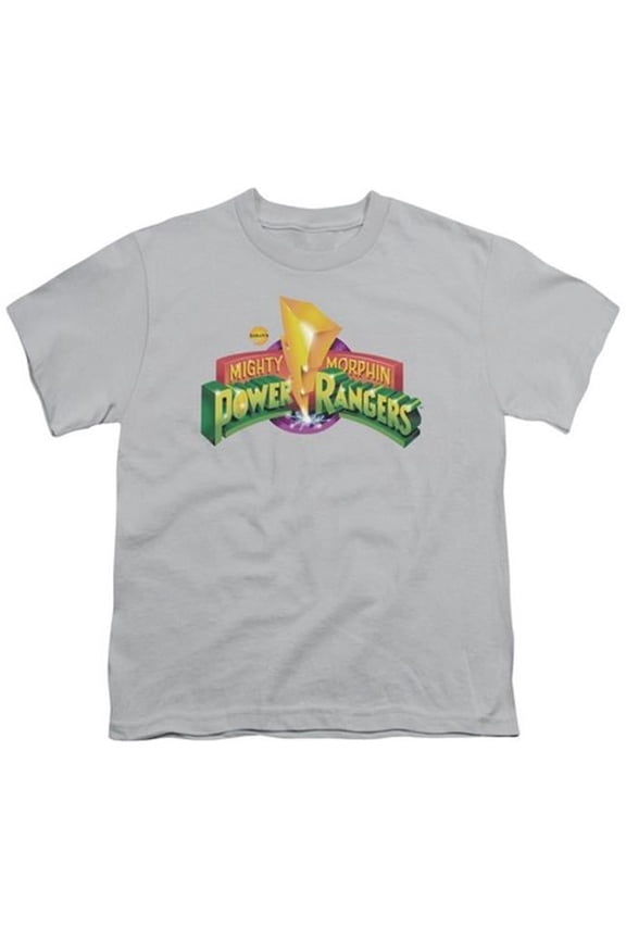 Power Rangers-Mmpr Logo Short Sleeve Youth 18-1 Tee- Silver - XL