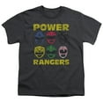 thumbnail image 1 of Trevco Powr Rangers-Ranger Heads Short Sleeve Youth 18-1 Tee- Charcoal - Medium, 1 of 2