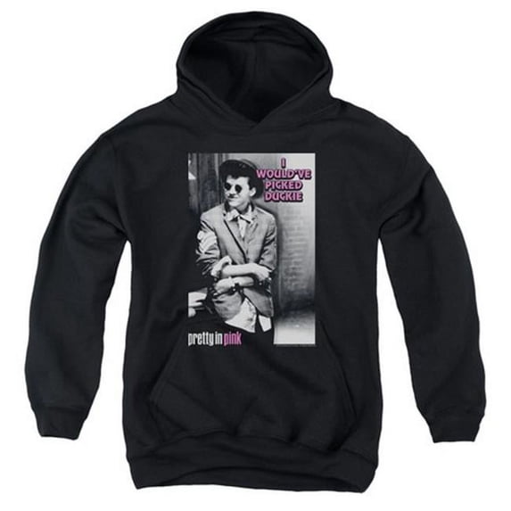Trevco Pretty In Pink-I Wouldve Youth Pull-Over Hoodie- Black - XL