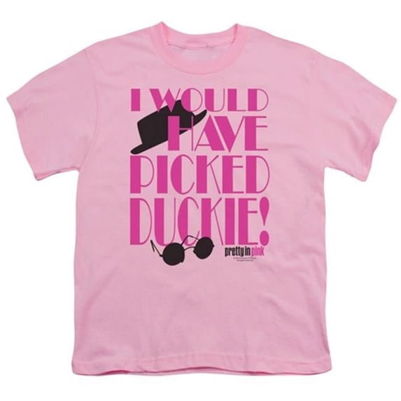 Trevco Pretty In Pink-Picked Duckie Short Sleeve Youth 18-1 Tee- Pink - XL