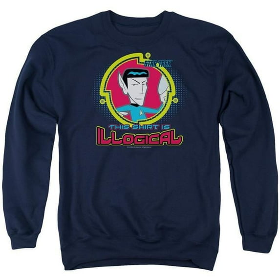 Trevco CBS312-AS-6 Quogs & Illogical Adult Crewneck Sweatshirt, Navy - 3X