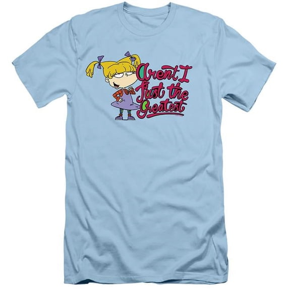 Trevco Rugrats & Angelica Arent I Just the Greatest Short Sleeve Adult 30-1 T-Shirt, Light Blue - Large