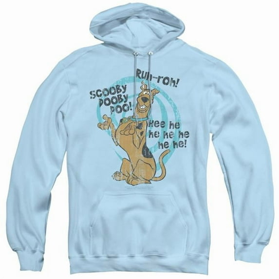 Trevco SD102-AFTH-4 Scooby Doo & Quoted Adult Pull Over Hoodie, Light Blue - Extra Large