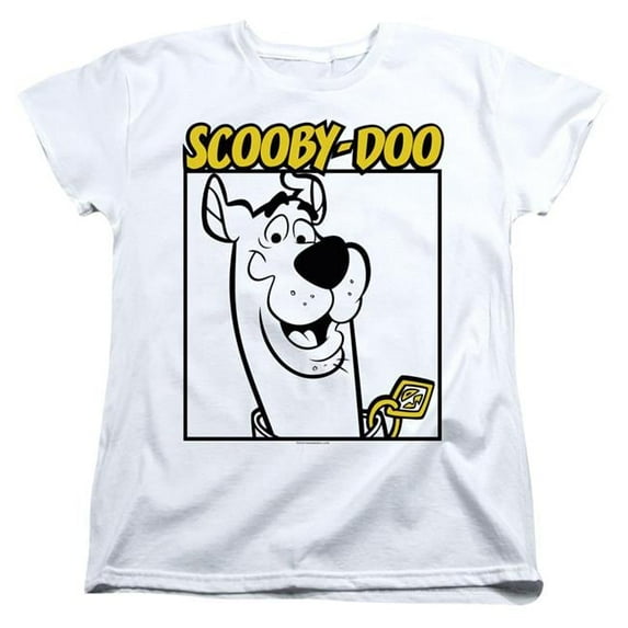 Trevco SD132-WT-5 Womens Scooby Doo & Scooby Square Short Sleeve T-Shirt, White - 2X