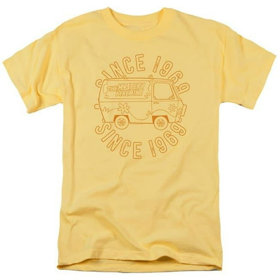 Trevco SD134-AT-4 Scooby Doo & Mystery Machine Short Sleeve Adult 18-1 T-Shirt, Banana - Extra Large