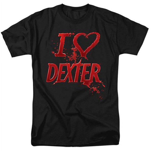 Trevco SHO201-AT-8 Dexter & I Heart Dexter - Short Sleeve Adult 18-1 T-Shirt, Black - 5X
