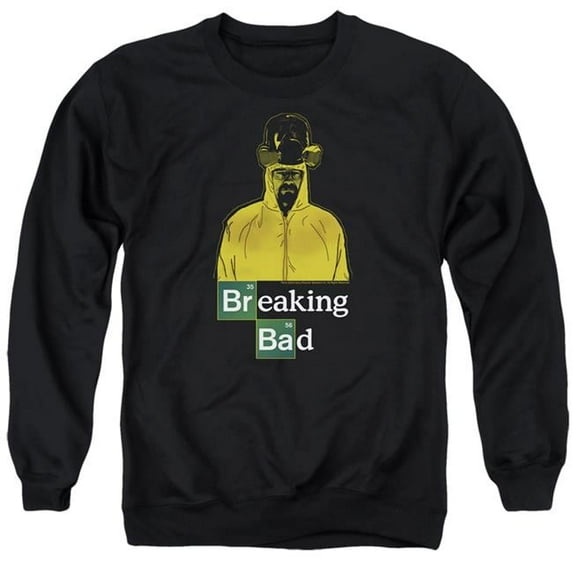 Trevco SONYT115-AS-6 Breaking Bad & Hazmat-Adult Crewneck Sweatshirt, Black - 3X