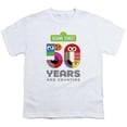 thumbnail image 1 of Trevco  SST264-YT-3 Sesame Street & 50 Years Logo-Short Sleeve Youth 18-1 T-Shirt, White - Large, 1 of 1