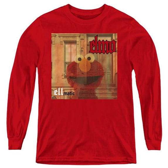 Trevco SST276-YL-3 Sesame Street & Ellmatic-Youth Long Sleeve T-Shirt, Red - Large
