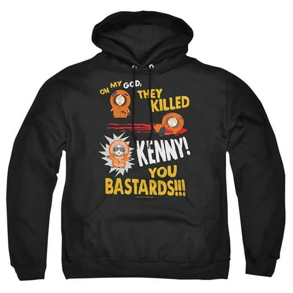 Trevco STHPK127-AFTH-4 South Park & Dead Kenny-Adult Pull-Over Hoodie, Black - Extra Large