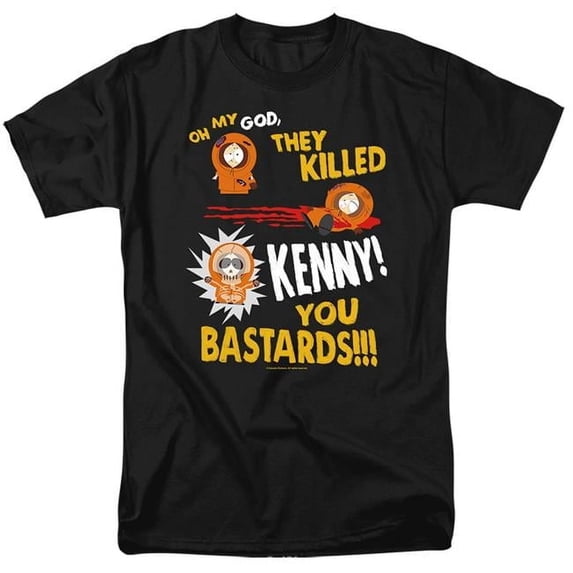 Trevco STHPK127-AT-9 South Park & Dead Kenny Short Sleeve Adult 18-1 T-Shirt, Black - 6X